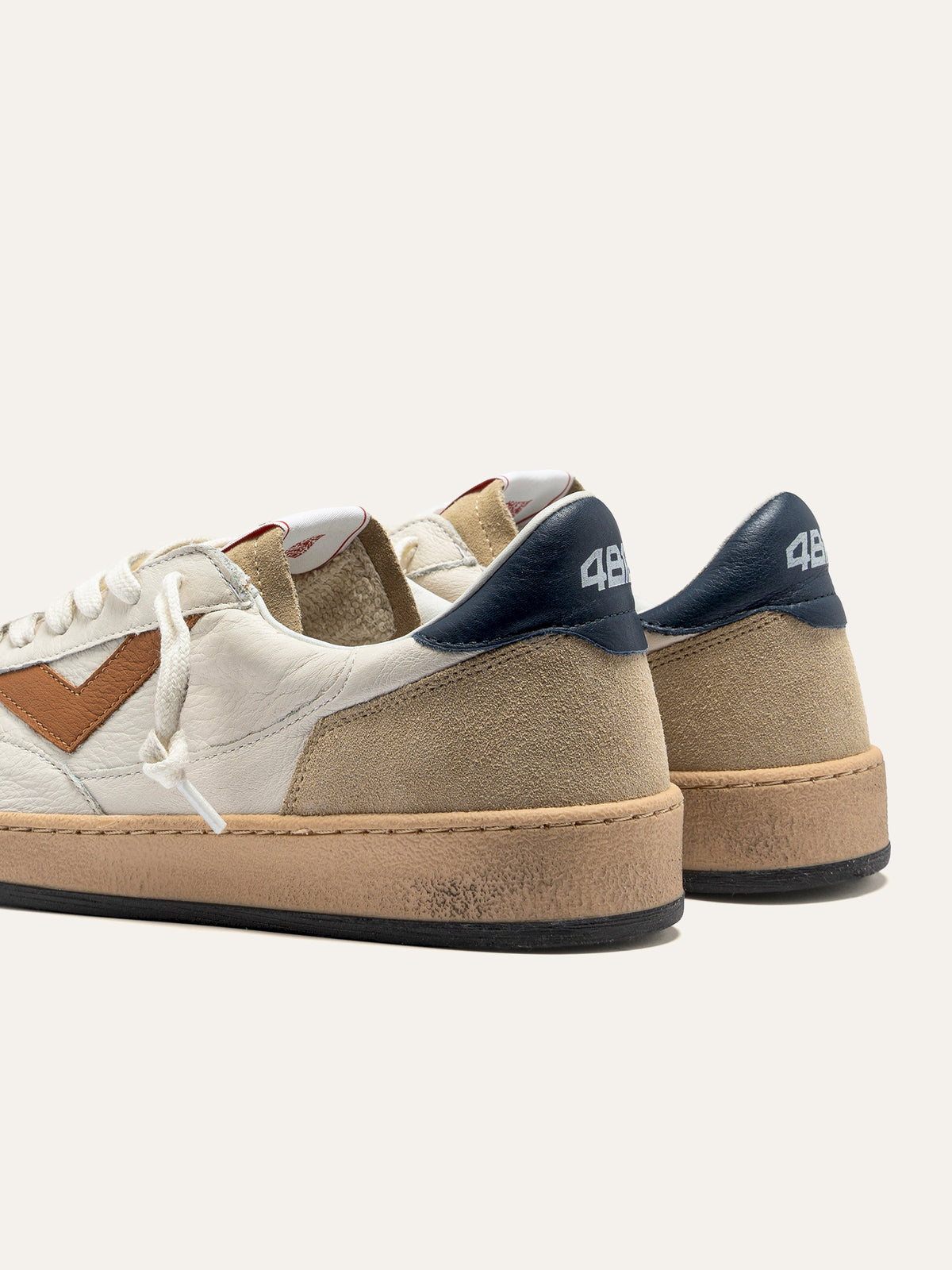 PLAYNEW Sneakers in White and Navy Leather
