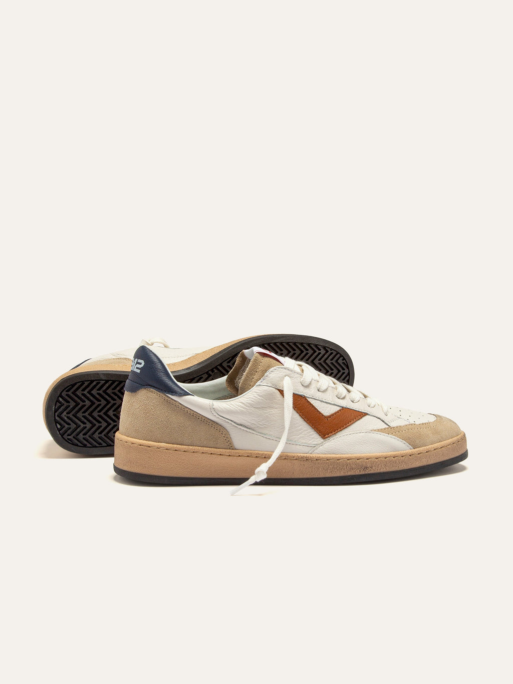 PLAYNEW Sneakers in White and Navy Leather