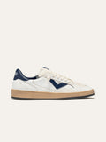 PLAYNEW Sneakers in White Crackled Leather and Blue