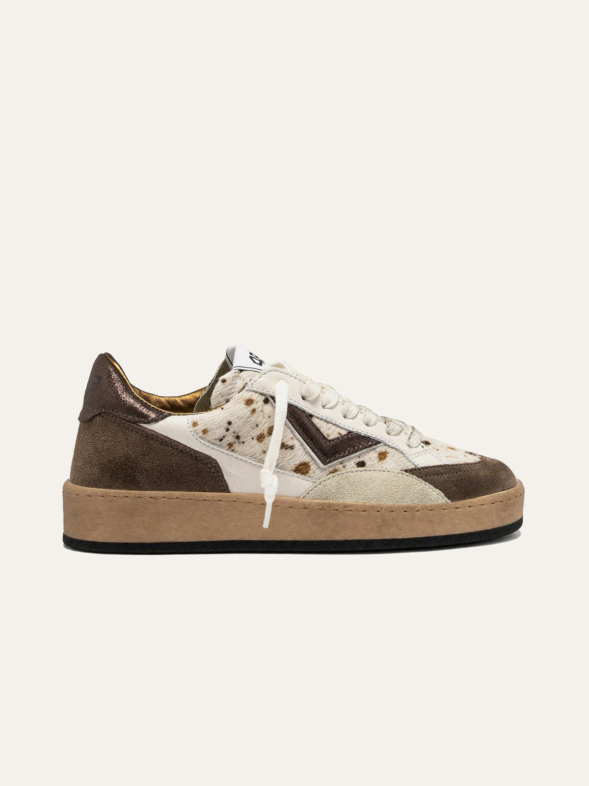 Baskets PLAYNEWSKY en Cuir Blanc et Poulain Tacheté