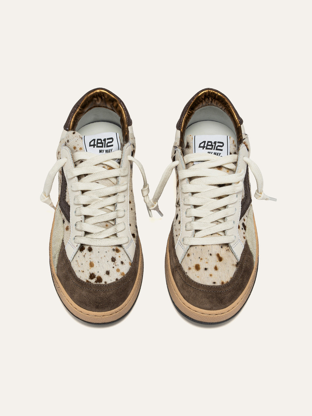 Baskets PLAYNEWSKY en Cuir Blanc et Poulain Tacheté