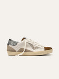 SUPRIME Sneakers in White, Brown and Beige Leather