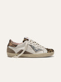 Sneaker SUPRIME in Pelle Bianca e Animalier con Glitter Argento