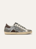 SUPRIME Sneakers in Grey with Silver, Beige and Brown Glitter Details