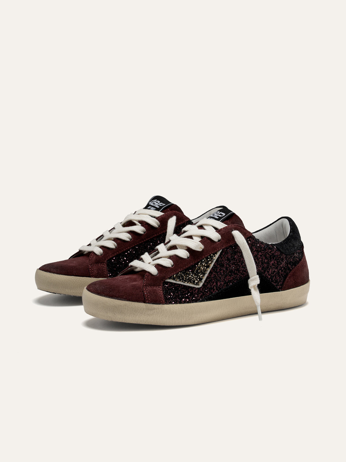 Sneaker SUPRIME in Camoscio Bordeaux con Glitter
