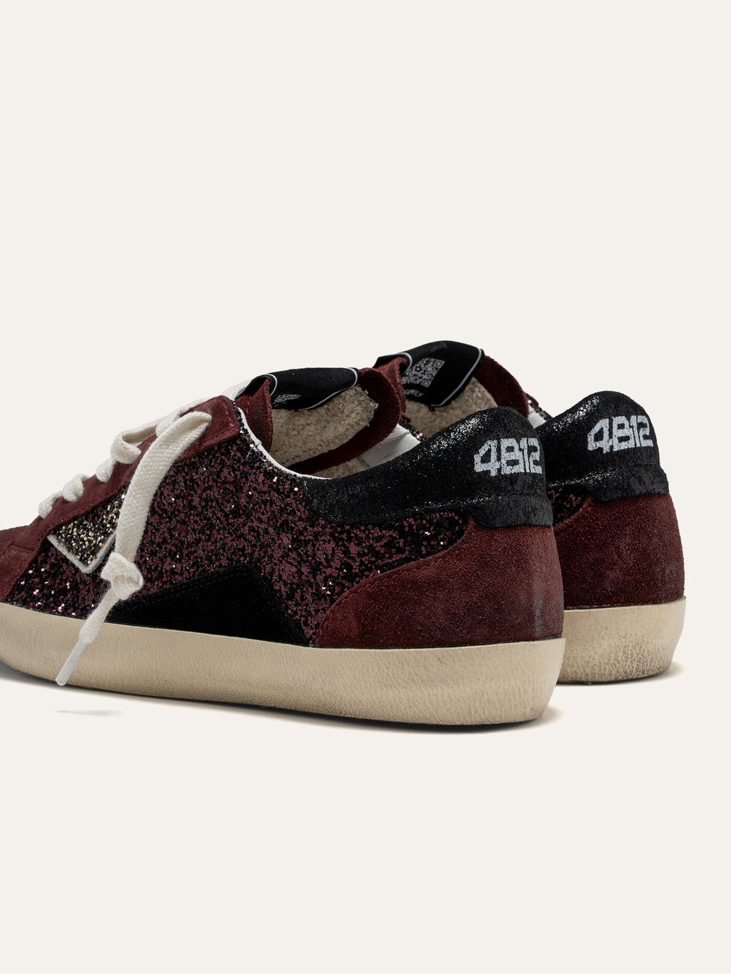 Sneaker SUPRIME in Camoscio Bordeaux con Glitter