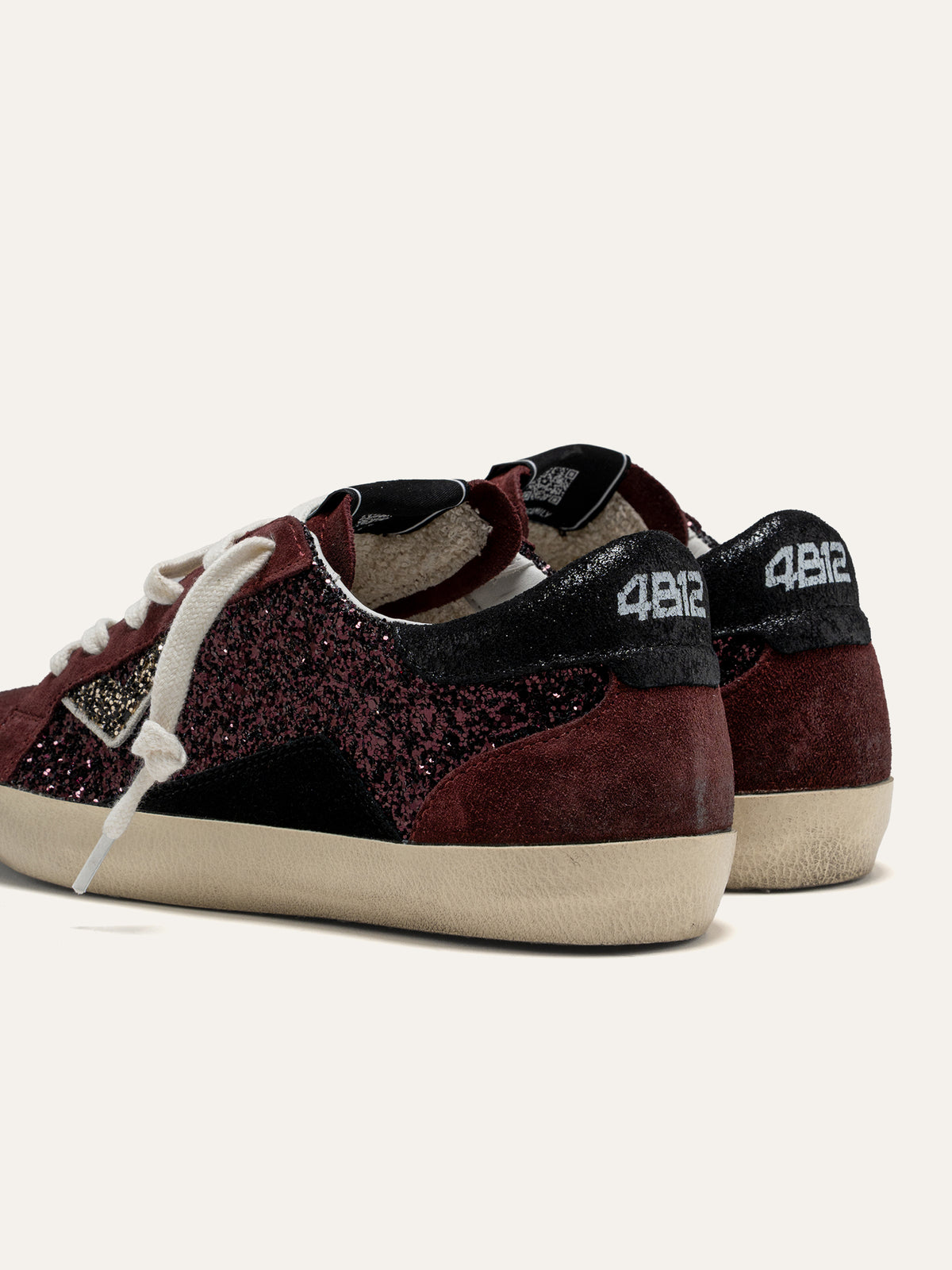 Sneaker SUPRIME in Camoscio Bordeaux con Glitter