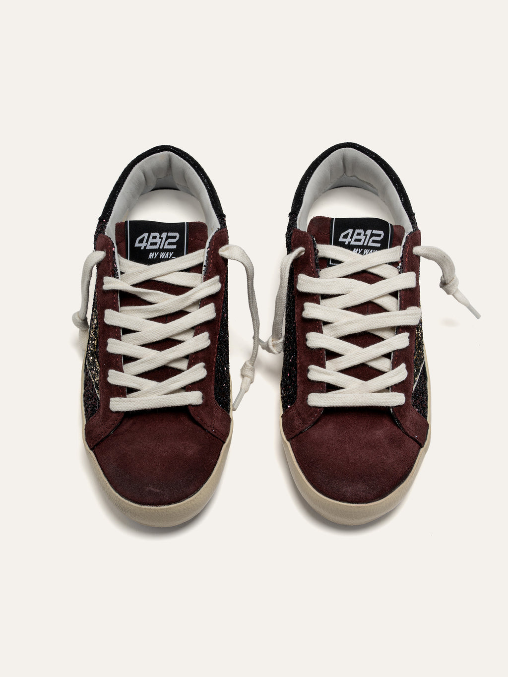 Sneaker SUPRIME in Camoscio Bordeaux con Glitter