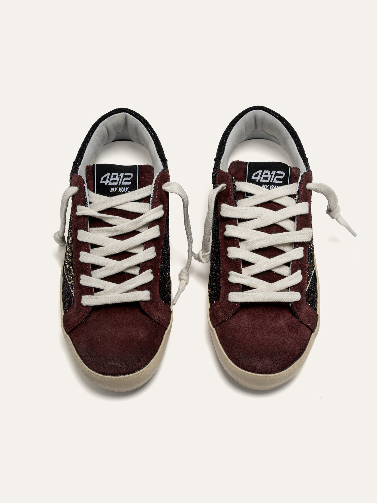 Sneaker SUPRIME in Camoscio Bordeaux con Glitter