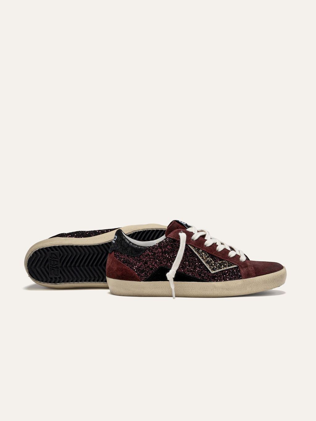 Sneaker SUPRIME in Camoscio Bordeaux con Glitter