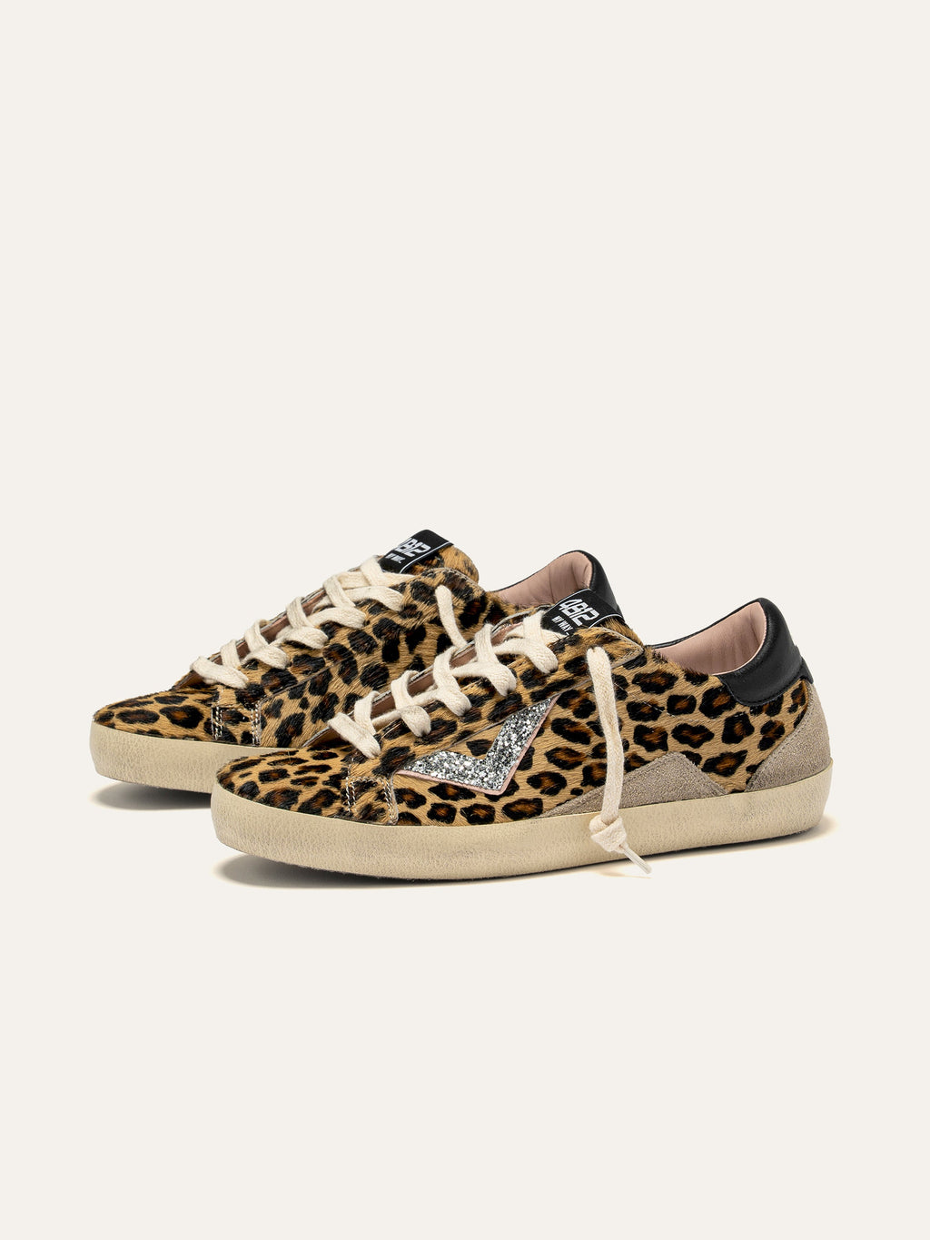 SUPRIME Sneakers in Leopard and Silver Glitter