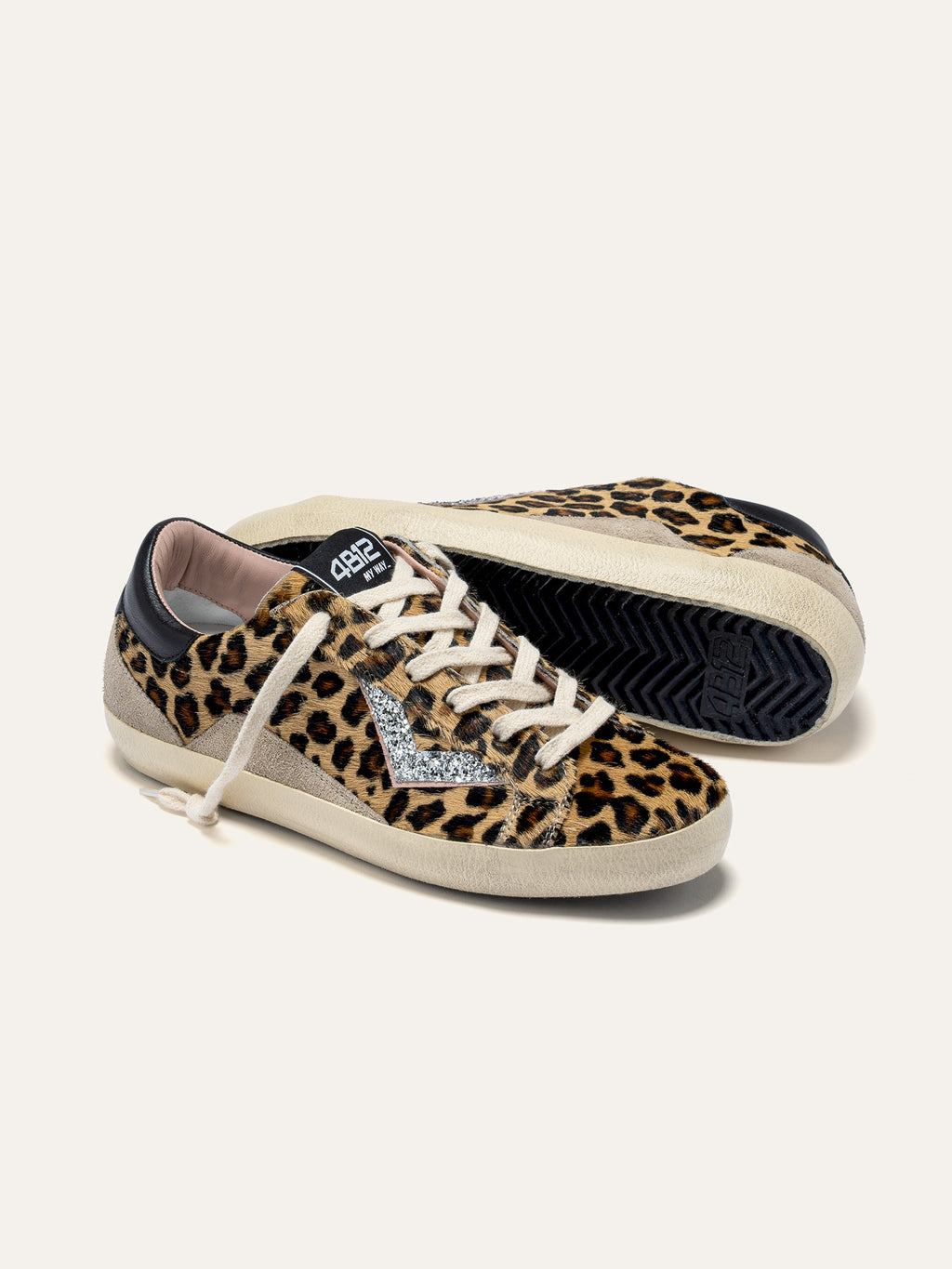 SUPRIME Sneakers in Leopard and Silver Glitter