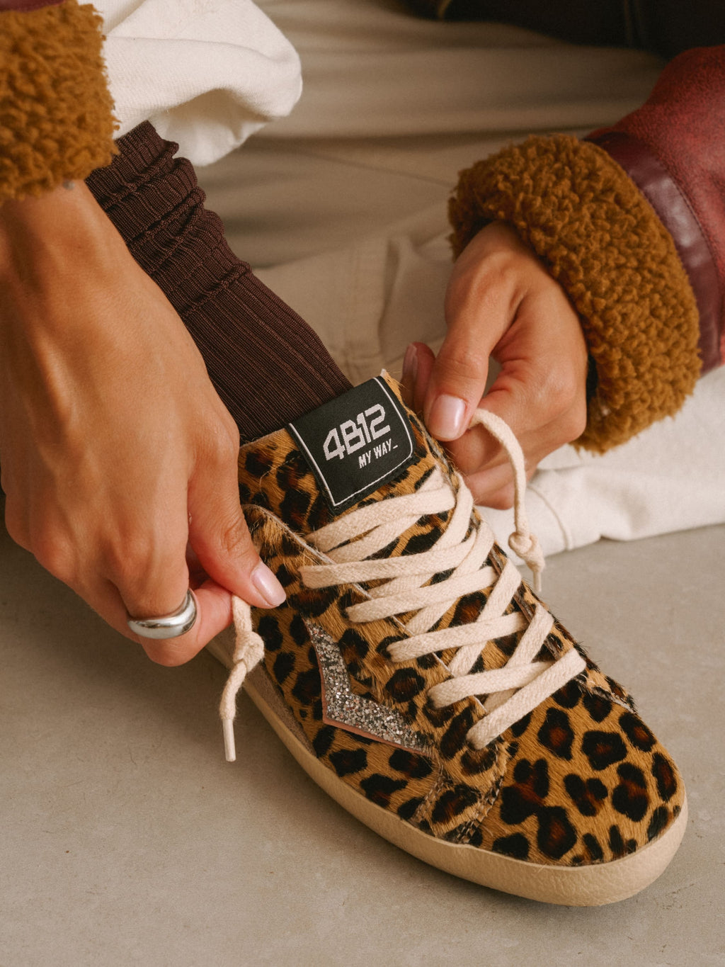 SUPRIME Sneakers in Leopard and Silver Glitter