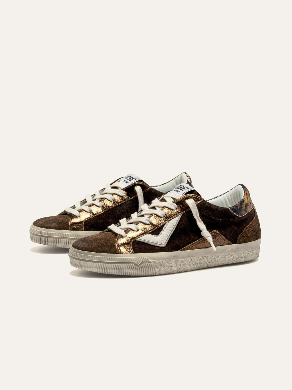 SUPRIME Sneakers in Dark Brown, Bronze and Animalier