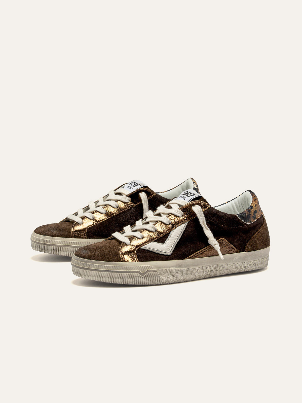 Sneaker SUPRIME Marrone Scuro e Bronzo e Animalier