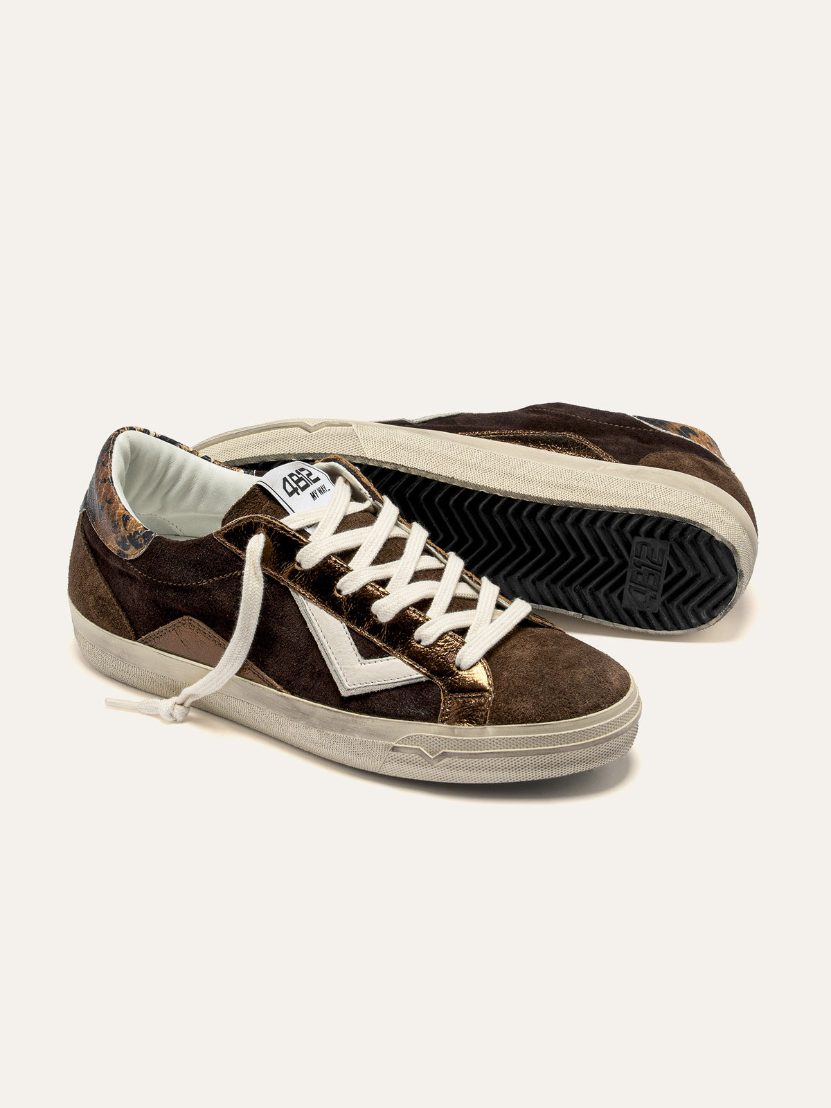 SUPRIME Sneakers in Dark Brown, Bronze and Animalier