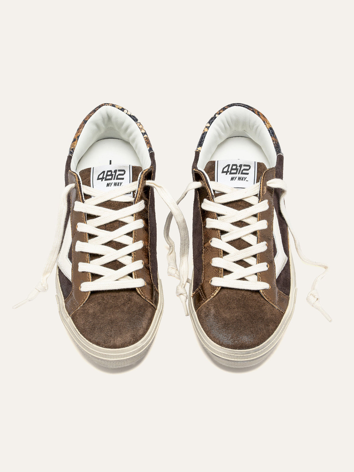 SUPRIME Sneakers in Dark Brown, Bronze and Animalier