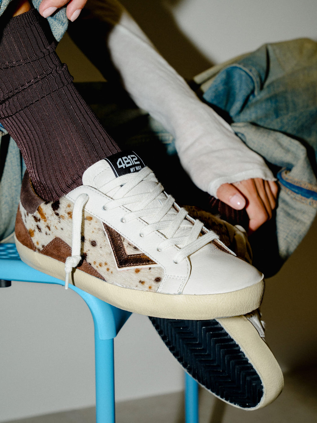 SUPRIME Sneakers in White Leather and Animalier