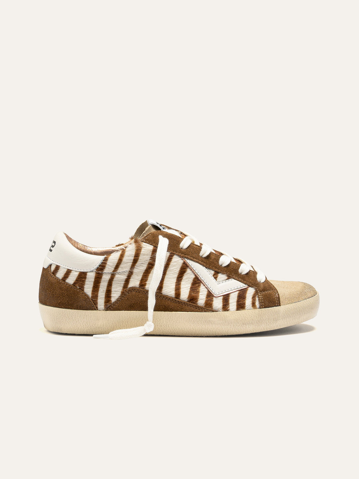 SUPRIME Sneakers in Zebra Print and Brown Suede