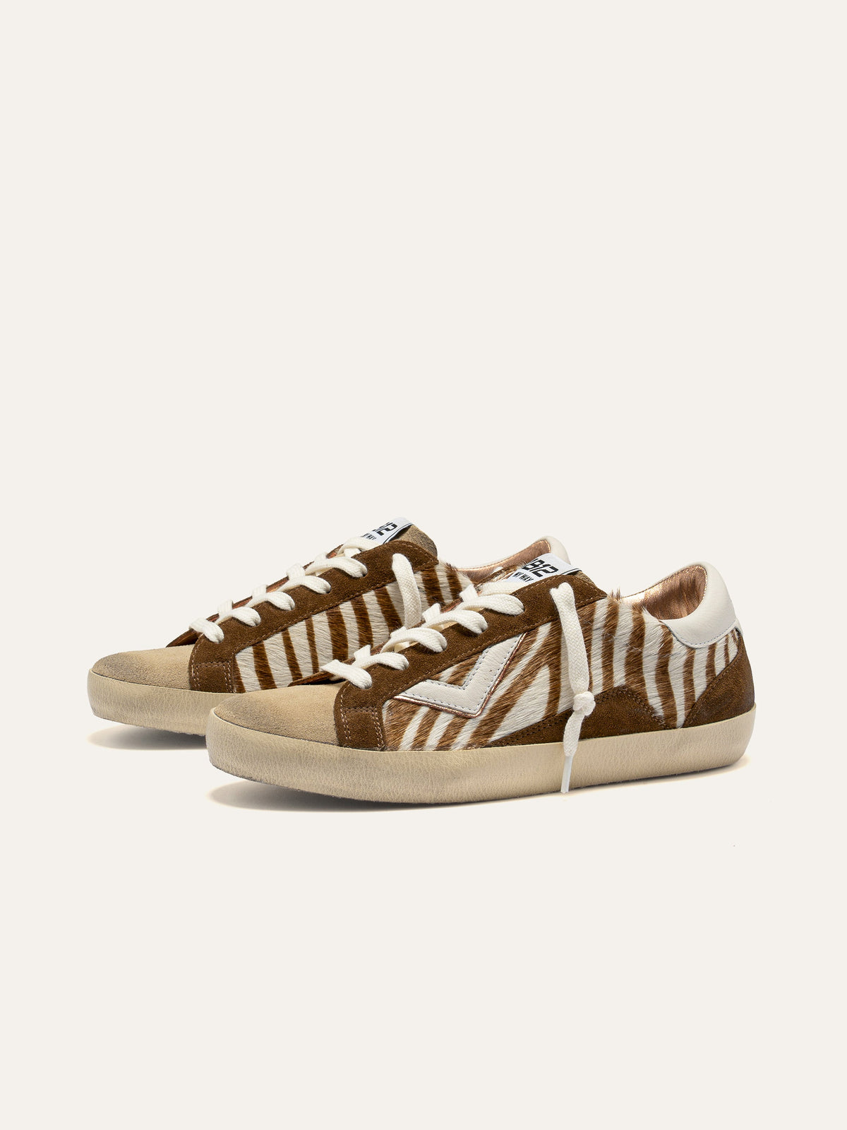 SUPRIME Sneakers in Zebra Print and Brown Suede
