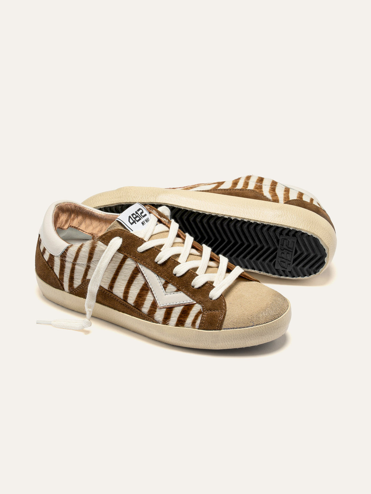 SUPRIME Sneakers in Zebra Print and Brown Suede
