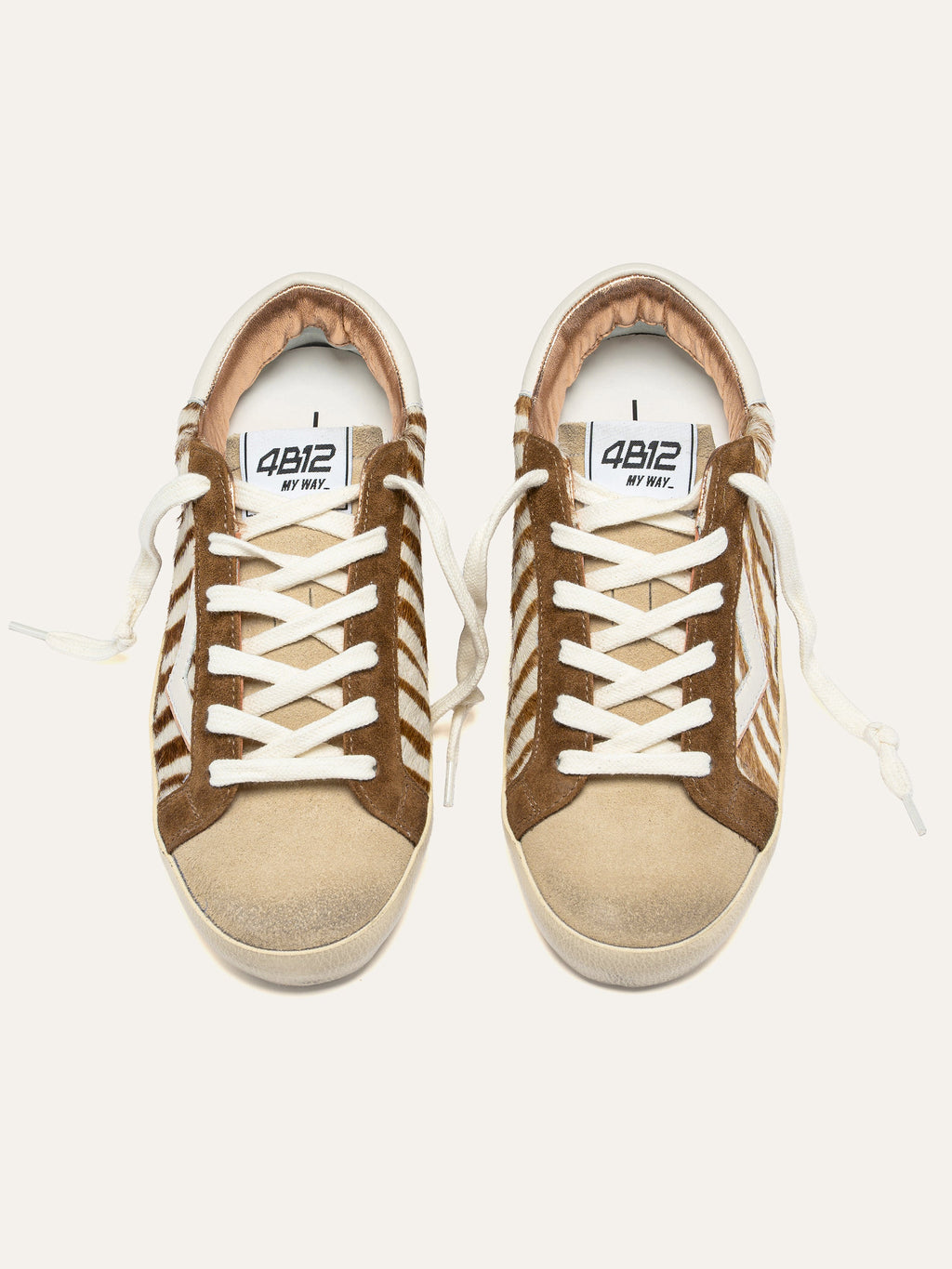 SUPRIME Sneakers in Zebra Print and Brown Suede