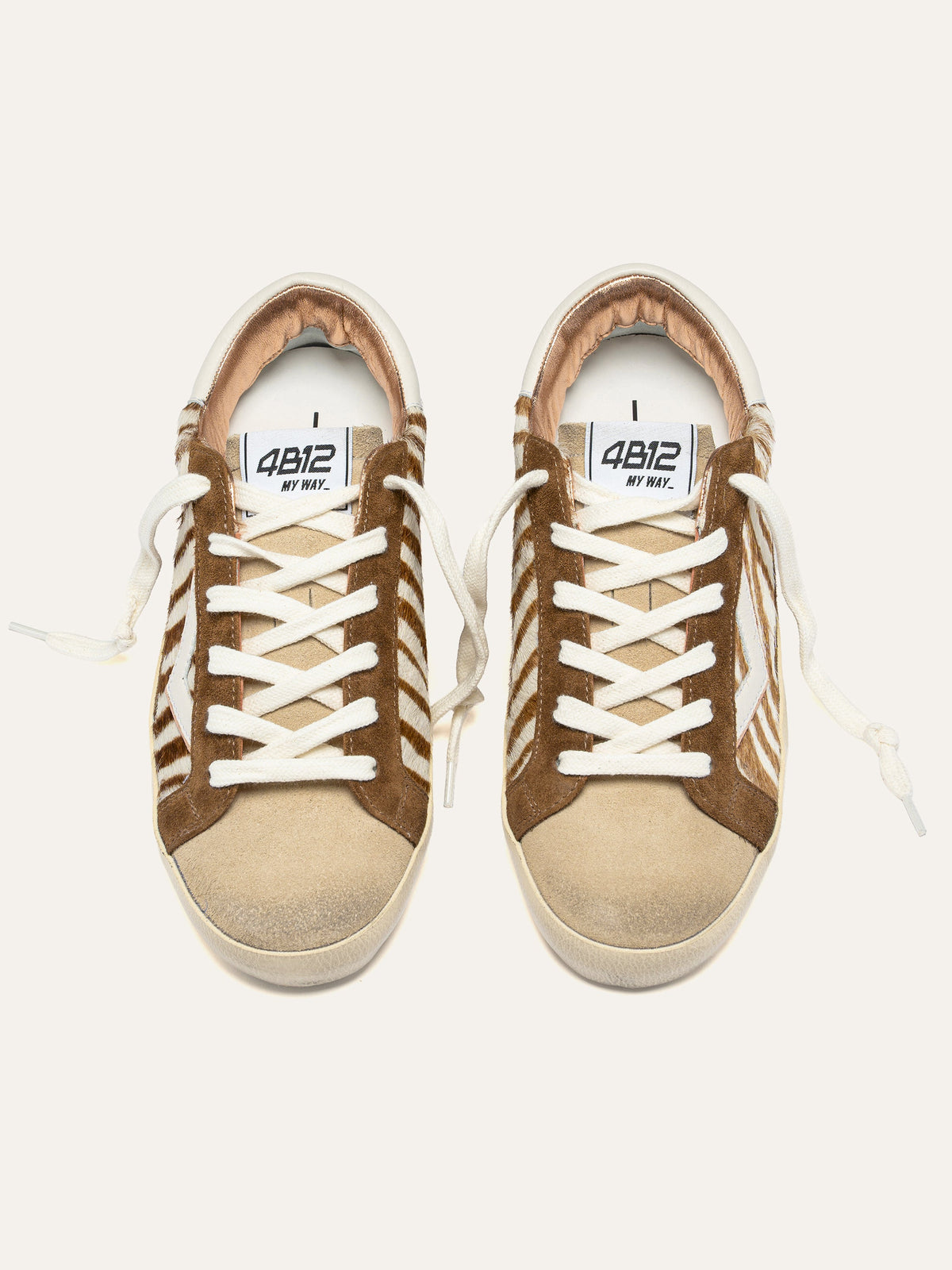 SUPRIME Sneakers in Zebra Print and Brown Suede