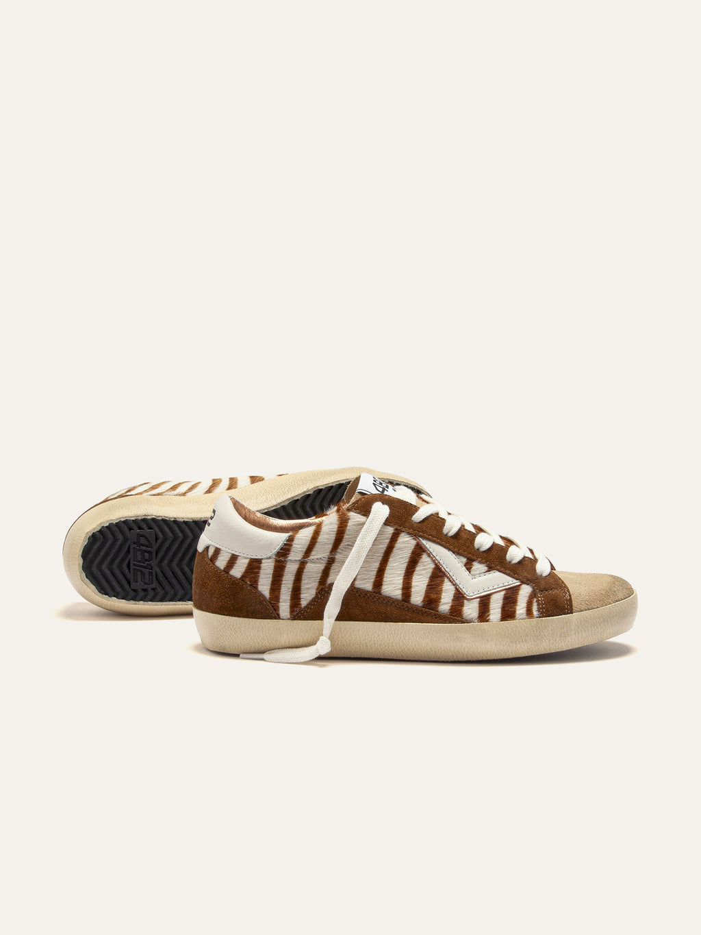 SUPRIME Sneakers in Zebra Print and Brown Suede