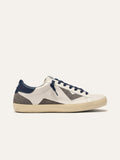 SUPRIME Sneakers in White, Grey and Navy Leather