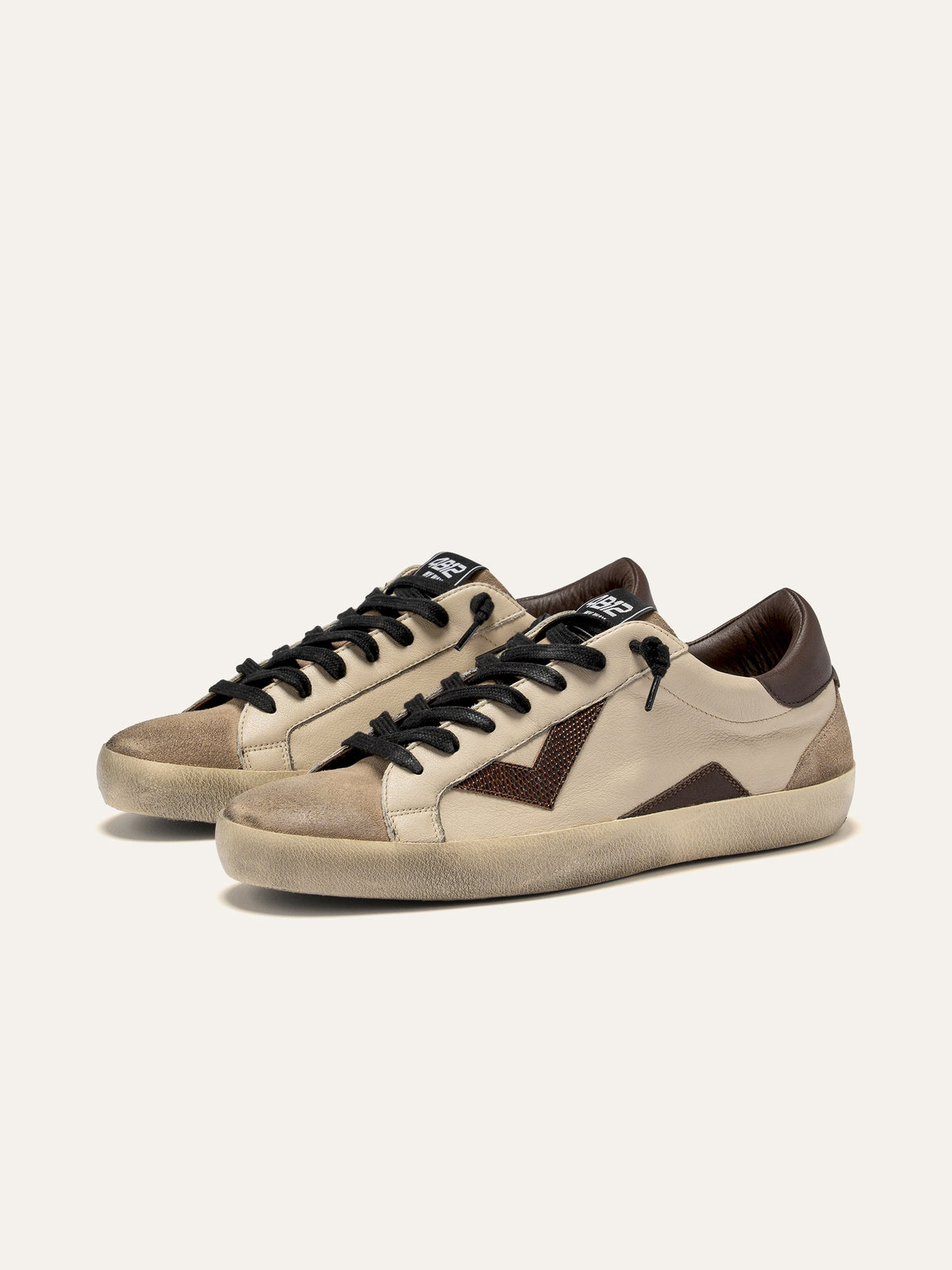 SUPRIME Sneakers in White and Dark Brown
