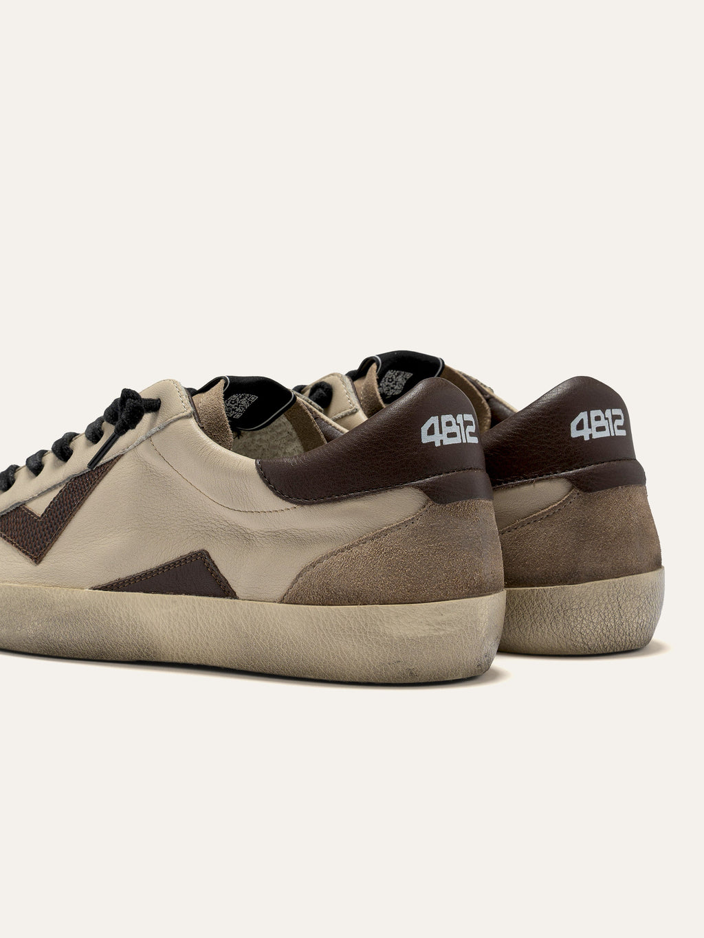 SUPRIME Sneakers in White and Dark Brown