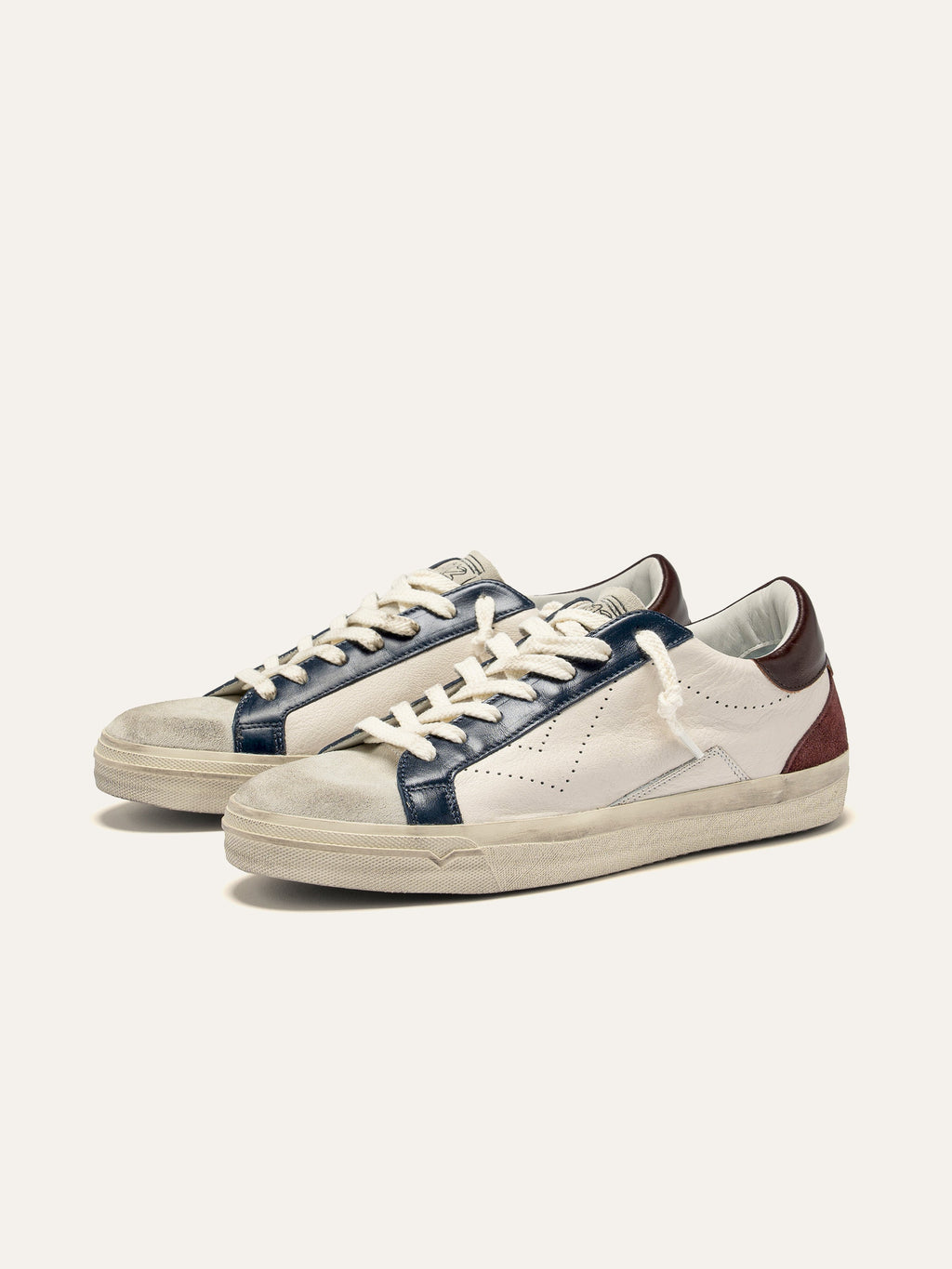 SUPRIME Sneakers in White and Blue Leather