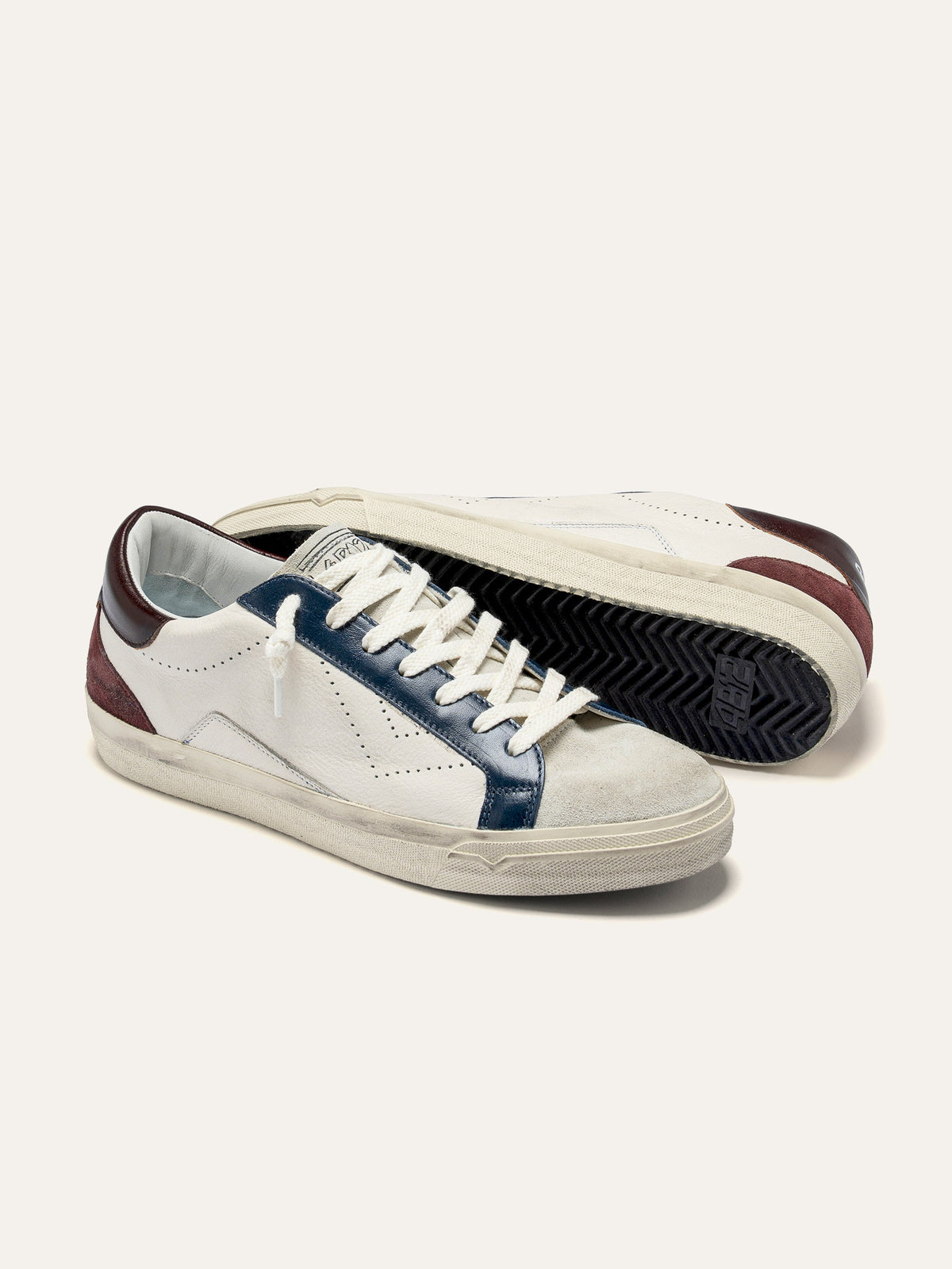 SUPRIME Sneakers in White and Blue Leather
