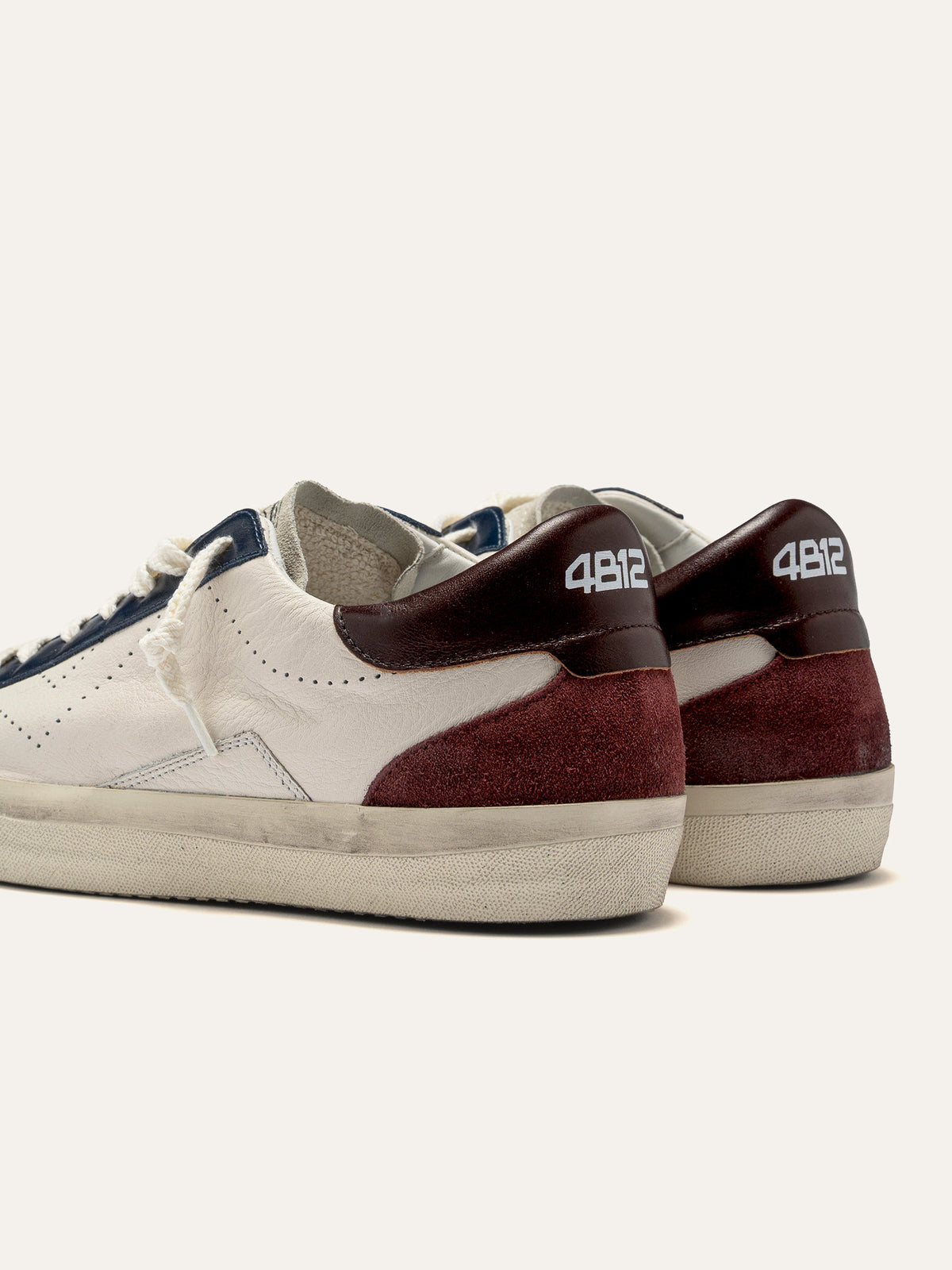 SUPRIME Sneakers in White and Blue Leather