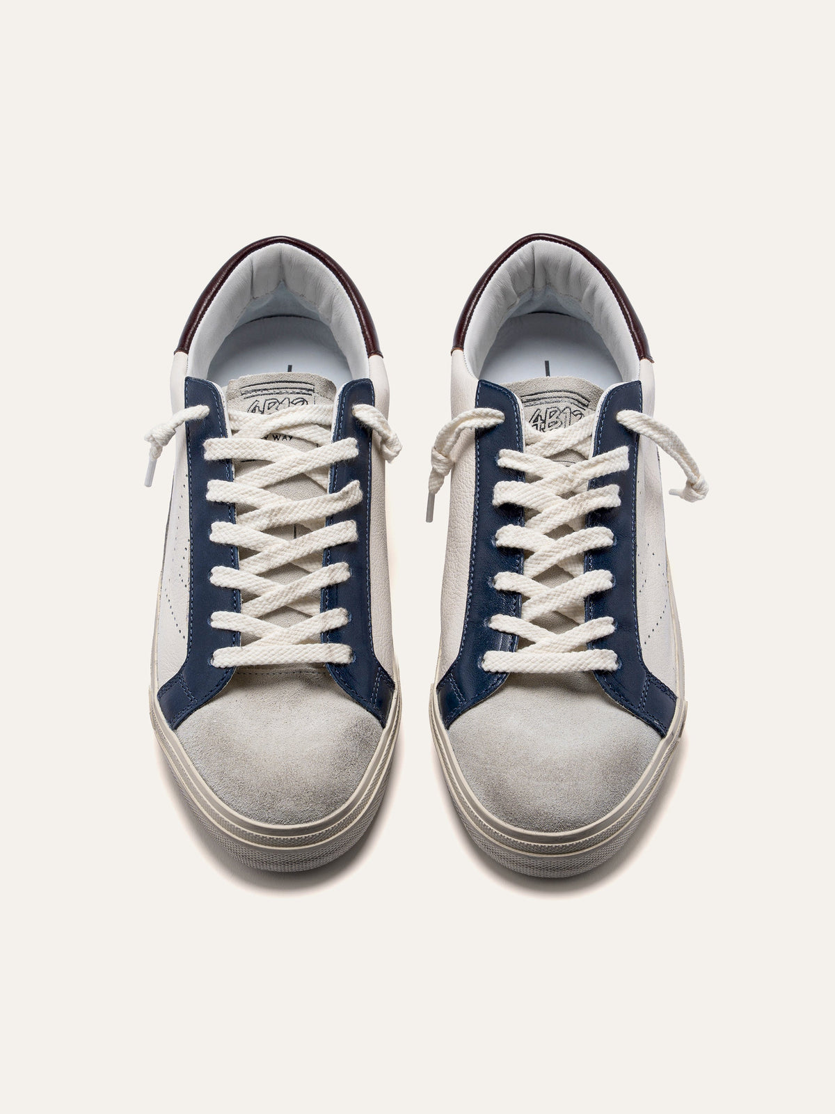 SUPRIME Sneakers in White and Blue Leather