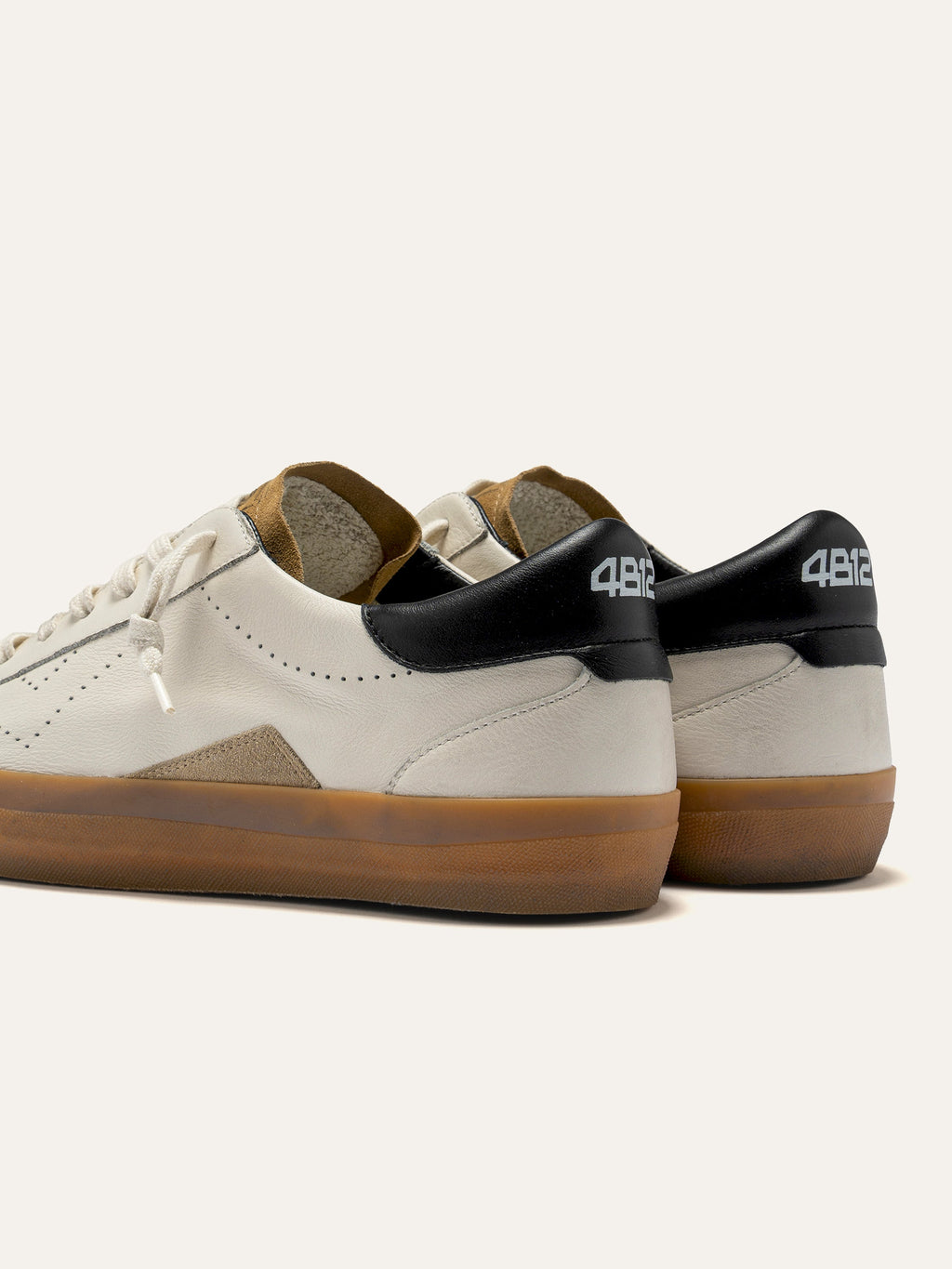 SUPRIME Sneakers in White Leather and Camel Suede