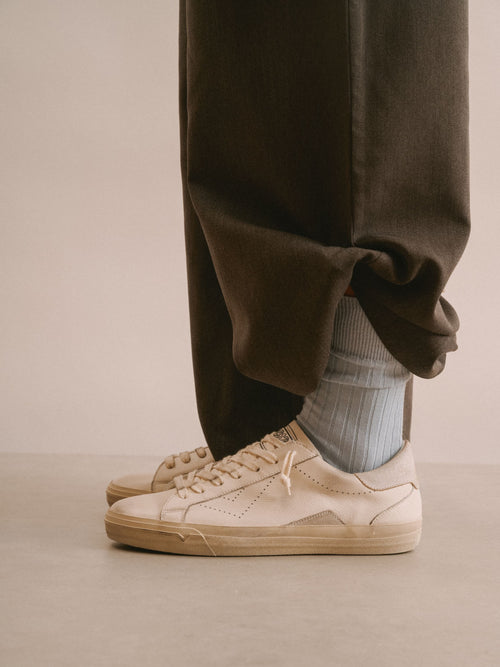 Sneaker SUPRIME in Pelle Bianca e Suede Grigio