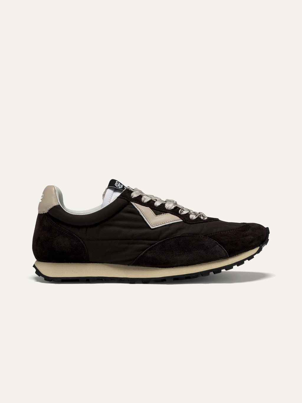 VINTAGERUN Sneakers in Brown Fabric and Dark Brown Suede